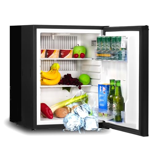 Techomey Kühlschrank 12v 230v, Camping Kühlschrank 12V, Umkehrtür, Absorber Kühlschrank für Wohnmobil, Wohnwagen, Haus, Hotel, Schwarz, 51L von Techomey