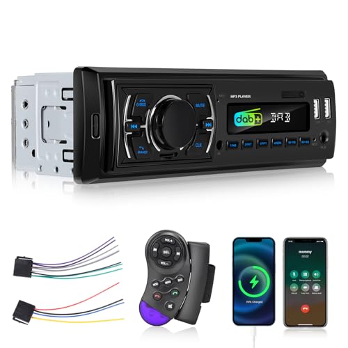 1 Din Autoradio DAB+ - Radio mit Bluetooth DAB Plus mit FM Radio, USB Disk/AUX/TF Anschluss, Ausschaltspeicher, Audioaufnahme, Lenkradsteuerung 1 Din Autoradio DAB+ - Radio mit Bluetooth DAB Plus mit FM Radio, USB Disk/AUX/TF Anschluss, Ausschaltspeicher, Audioaufnahme, Lenkradsteuerung von Techschermo