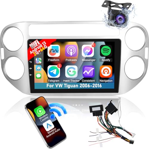 Autoradio für VW Tiguan 2006-2016 - 9 Zoll HD Touchscreen Android 13 Radio - Drahtlos Carplay und Android Auto/HiFi Sound/GPS Navi, WiFi, SWC +AHD Rückfahrkamera + Canbus Autoradio für VW Tiguan 2006-2016 - 9 Zoll HD Touchscreen Android 13 Radio - Drahtlos Carplay und Android Auto/HiFi Sound/GPS Navi, WiFi, SWC +AHD Rückfahrkamera + Canbus von Techschermo