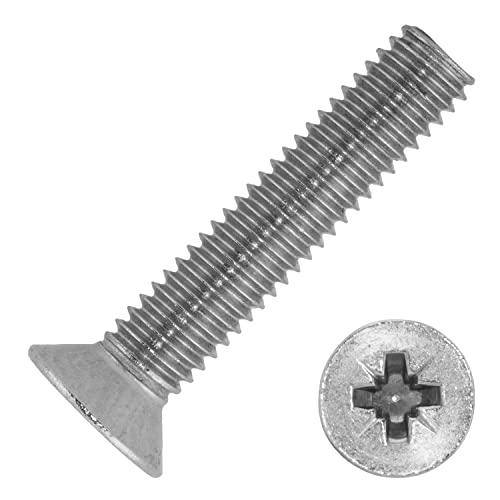 Techtanium® Senkkopfschrauben M3 x 10 mm mit Kreuzschlitz (Z) aus Edelstahl A2 (50 Stück) | Senkschrauben | DIN 965 von Techtanium