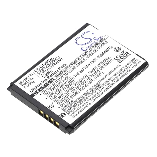 TCTK Akkus 700mAh Kompatibel mit [Alcatel] 2010D, One Touch 20.12D, One Touch 2010D, 2010X, 2012D, 2051D, 2051X, 356, 665, FBA von Techtek