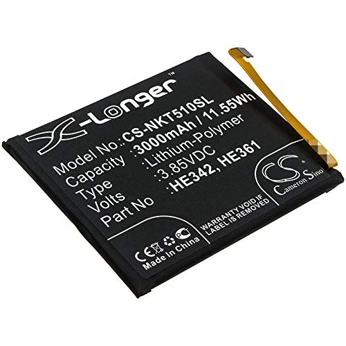 TCTK Akkus 3000mAh Kompatibel mit [Nokia] 5.1 Plus, Nokia 6.1 Plus, X5. TA-1109, X6 2018, für [Casper] VIA P3 Ersetzt HE342, HE361 von hattie's