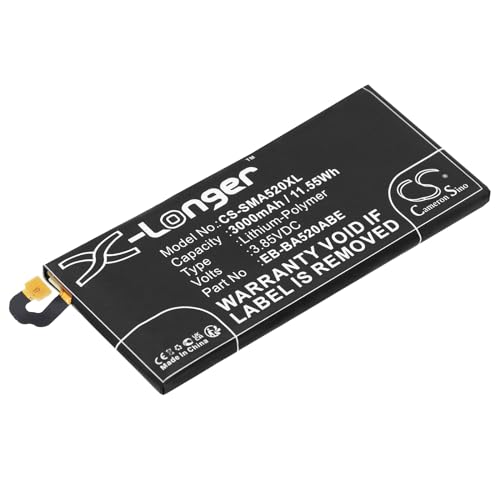 TCTK Akkus 3000mAh Kompatibel mit [Samsung] Galaxy A5 2017, SM-A520F, SM-A520F/DS, SM-A520K, SM-A520L, SM-A520S Ersetzt EB-BA520ABE, GH43-04680A FBA von Techtek