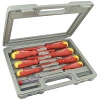 Elektro-Schraubendrehersatz, 8-teilig 8 isolierte Schraubendreher in Klarsichtbox (94918) von Tecline