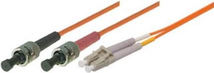 LWL Patchkabel, 50/125 µm, OM2-Faser, 2x ST Stecker/LC Duplex Stecker, orange, 10,0 m (85410) von Tecline