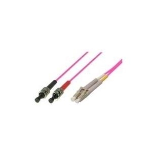 LWL Patchkabel, 50/125 µm, OM4-Faser, 2x ST Stecker/LC Duplex Stecker, türkis, 10,0 m (39885410) von Tecline