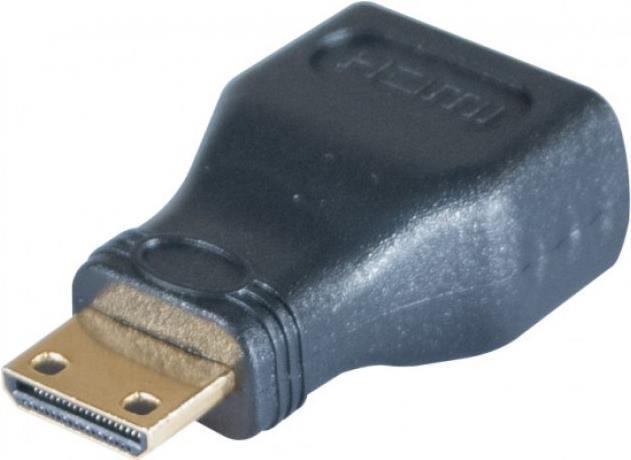Mini-HDMI auf HDMI Adapter, Bu. A / St. C, vergoldet Adapter von HDMI-Buchse auf Mini-Stecker C (128296) von Tecline