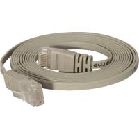 Patchkabel Cat.6 U/UTP, ungeschirmt, flach, grau, 2.0m superflaches Patchkabel z.B. für die Verlegung unter Teppichböden und Fußleisten (77802) von Tecline