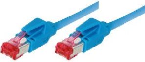 Patchkabel S/FTP, PiMF, Cat 6, blau, 15,0 m Halogenfrei, mit Leoni-Kabel und Hirosesteckern TM21 (bisherige Bezeichnung S/STP) (73615B) von Tecline