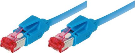 Patchkabel S/FTP, PiMF, Cat 6, blau, 7,5 m halogenfrei, mit Draka-Kabel und Hirosesteckern TM21 (bisherige Bezeichnung S/STP) (71807B) von Tecline