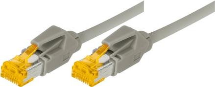 Patchkabel S/FTP, PiMF, Cat 6a, grau, 15,0 m Für 10 Gigabit/s, halogenfrei, mit Leoni-Kabel und Hirosesteckern TM31 (70715) von Tecline