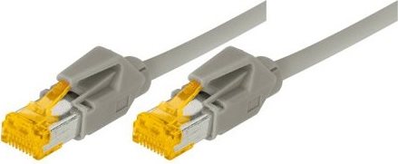 Patchkabel S/FTP, PiMF, Cat 6a, grau, 2,0 m Für 10 Gigabit/s, PVC, hochflexibel, mit Dätwyler-Kabel und Hirosesteckern TM31 (70602) von Tecline