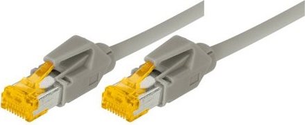 Patchkabel S/FTP, PiMF, Cat 6a, grau, 5,0 m Für 10 Gigabit/s, PVC, hochflexibel, mit Dätwyler-Kabel und Hirosesteckern TM31 (70605) von Tecline