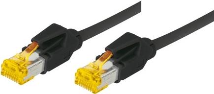 Patchkabel S/FTP, PiMF, Cat 6a, schwarz, 15,0 m Für 10 Gigabit/s, halogenfrei, mit Draka-Kabel und Hirosesteckern TM31 (bisherige Bezeichnung S/STP) (72215S) von Tecline