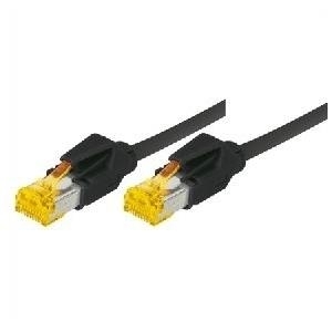 Patchkabel S/FTP, PiMF, Cat 6a, schwarz, 25,0 m Für 10 Gigabit/s, halogenfrei, mit Draka-Kabel und Hirosesteckern TM31 (bisherige Bezeichnung S/STP) (72225S) von Tecline