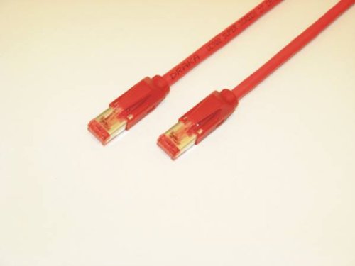 Tecline 71825R Category 6A Ethernet Patchkabel (S/FTP, PiMF, EIA/TIA, Class EA, 25 m) rot von Tecline