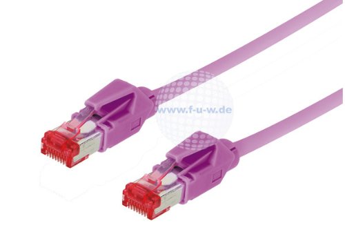 Tecline 71850M Category 6A Ethernet Patchkabel (S/FTP, PiMF, EIA/TIA, Class EA, 50 m) Erikaviolett von Tecline