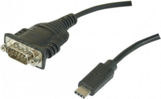USB Type C zu RS232 Serial Converter, USB St. C / DB9 St. Adapterkabel zum Anschluss von Geräten mit serieller Schnittstelle an USB C (040331) von Tecline