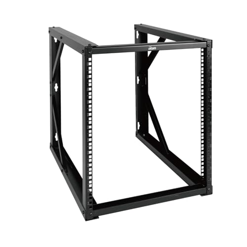 Tecmojo 12U Feste Wandhalterung Netzwerk-Rack, 63 cm tief, offener Rahmen für Serverdaten/AV/IT/Kommunikation/Computerausrüstung/Patchpanel, strapazierfähig von Tecmojo