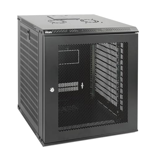 Tecmojo 12U Serverschrank zur Wandmontage, IT-Netzwerk-Rack, abschließbare Tür und Seitenwände, schwarz, Standard-Mesh-Tür, 45 cm Tiefe (450 mm), für 48,3 cm (19 Zoll) IT-Geräte, A/V-Geräte, flaches von Tecmojo