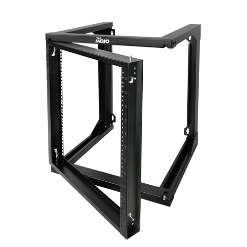 Tecmojo 12U Server-Rack zur Wandmontage, offener Rahmen, Netzwerk-Rack für 48,3 cm (19 Zoll) Computer/AV/Daten/IT/Medien-Ausrüstung, 45,7 cm Tiefe, 40,6 cm Abstand Befestigungslöcher, Schwingtor, von Tecmojo