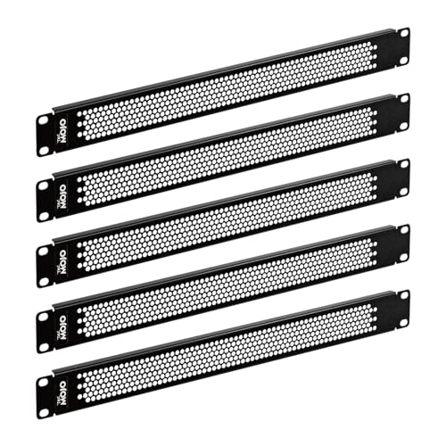 Tecmojo 1U Blindplatte, Rack-Montageplatte für 48,3 cm (19 Zoll) Server-Rack, Netzwerk-Rack, Gehäuse und Schränke, Schwarz, 1U belüftet, 5 Stück von Tecmojo