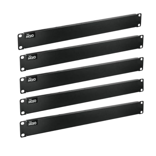 Tecmojo 1U Blindplatte, solide Rack-Blindplatte, Rack-Montageplatte für 48,3 cm (19 Zoll) Server-Netzwerk-Rack-Gehäuse, Schwarz, 5 Stück von Tecmojo
