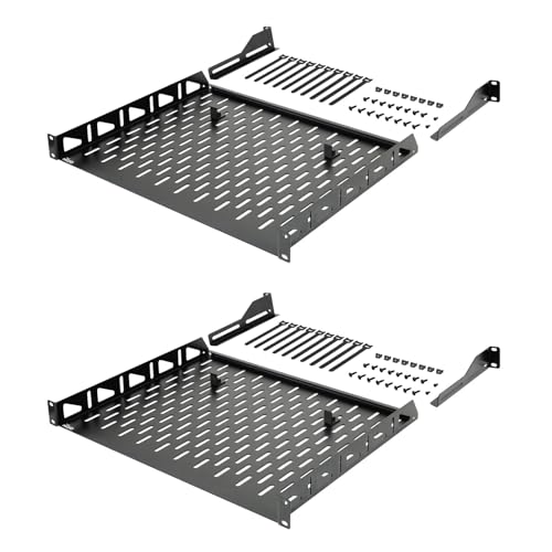 Tecmojo 1U Rack Regal, 48,3 cm Rackregal, 35,6 cm Tiefe, Rack Mount Regal mit Anti-Rutsch-Stops, Server-Rack-Regal und Netzwerkregal für 48,3 cm Geräte, 49,9 kg Kapazität des belüfteten 1U-Regals, Tecmojo 1U Rack Regal, 48,3 cm Rackregal, 35,6 cm Tiefe, Rack Mount Regal mit Anti-Rutsch-Stops, Server-Rack-Regal und Netzwerkregal für 48,3 cm Geräte, 49,9 kg Kapazität des belüfteten 1U-Regals, von Tecmojo