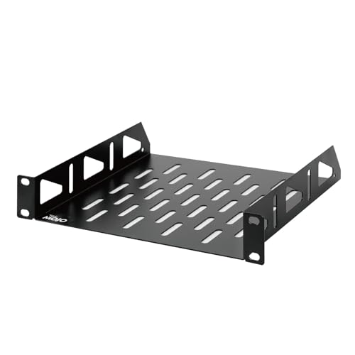 Tecmojo 1U Rackregal, 25,4 cm (10 Zoll) Universal-Rack-Montageregal, belüftete freitragende Ablage für 25,4 cm (10 Zoll) Server- und Netzwerkschränke (20,3 cm Tiefe) von Tecmojo