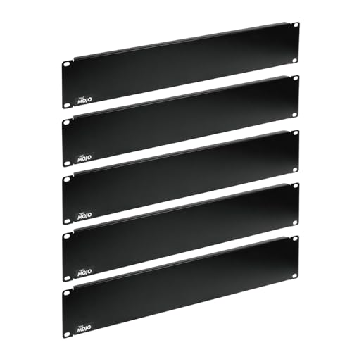 Tecmojo 2U Blindplatte, Rack-Montageplatte für 48,3 cm (19 Zoll) Server-Rack, Netzwerk-Rack, Gehäuse und Schränke, solide, Schwarz, 5 Stück von Tecmojo