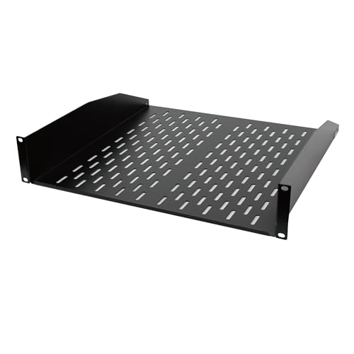 Tecmojo 2U Freischwingendes Server-Rack, 45,7 cm tief, universelle belüftete Rackhalterung für 48,3 cm (19 Zoll) Netzwerkgeräte-Rack und Schrank, Tragkraft 25 kg, Schwarz von Tecmojo