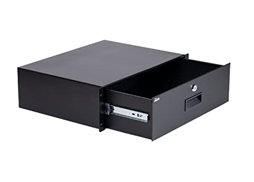 Tecmojo 3U Schubladenhalterung, 10 kg, sichere abschließbare Stahlschublade für 48,3 cm (19 Zoll) Netzwerkgeräte/Server/AV-Rack oder Schrankgehäuse von Tecmojo