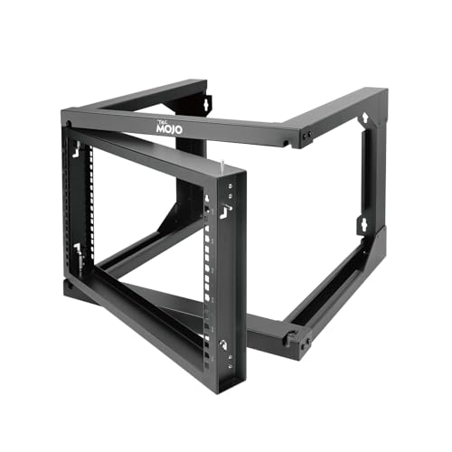Tecmojo 6U Wandhalterung, offener Rahmen, Server-Rack, Netzwerk-Rack für 48,3 cm (19 Zoll) Computer/AV/Daten/IT/Medien-Ausrüstung, 45,7 cm Tiefe, Schwingtor (6U/45,7 cm Tiefe) von Tecmojo