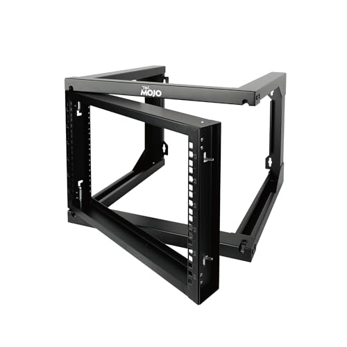 Tecmojo 6U Server-Rack zur Wandmontage, offener Rahmen, Netzwerk-Rack für 48,3 cm (19 Zoll) Computer/AV/Daten/IT/Medien-Ausrüstung, 45,7 cm Tiefe, 40,6 cm Abstand Befestigungslöcher, Schwingtor, von Tecmojo