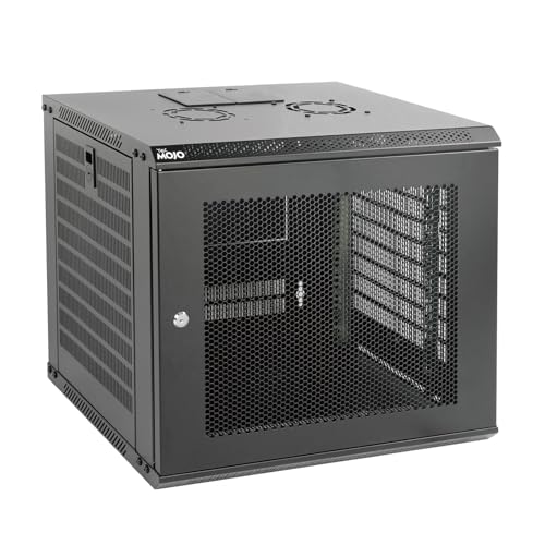 Tecmojo 9U Wandhalterung Serverschrank 450 Tiefe IT Netzwerk Rack Gehäuse Abschließbare Tür und Seitenwände Schwarz Locable Mesh Tür für 48.3 cm IT Equipment A/V Geräte Flat Package von Tecmojo