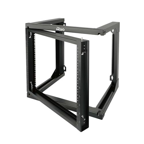 Tecmojo 9U Wandhalterung, Server-Rack, offener Rahmen, Server-Rack, Netzwerk-Rack für 48,3 cm (19 Zoll) Computer/AV/Daten/IT/Medien-Ausrüstung, 45,7 cm Tiefe, 40,6 cm Abstand Befestigungslöcher, von Tecmojo