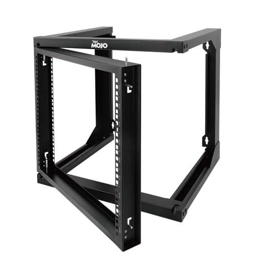 Tecmojo 9U Wandhalterung, Server-Rack, offener Rahmen, Server-Rack, Netzwerk-Rack für 48,3 cm (19 Zoll) Computer/AV/Daten/IT/Medien-Ausrüstung, 45,7 cm Tiefe, Schwingtor (9U/45,7 cm Tiefe) von Tecmojo