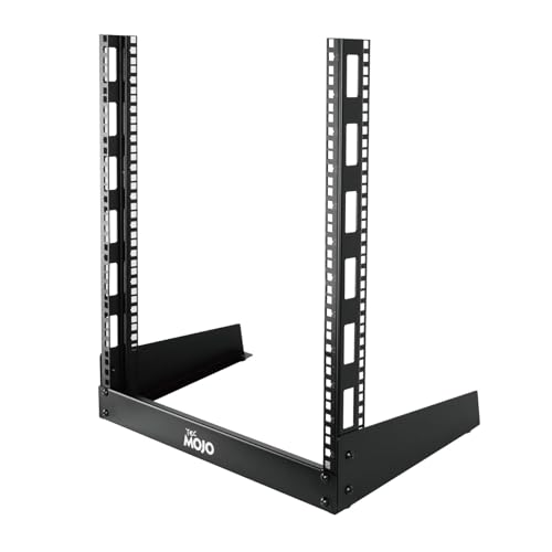 Tecmojo Desktop-Server-Rack mit 2 Pfosten, klein, offener Rahmen, für 48,3 cm (19 Zoll) AV/Daten/Audio/Studio-Ausrüstung, freistehend, Heim-/Büro-Rack (12U) von Tecmojo