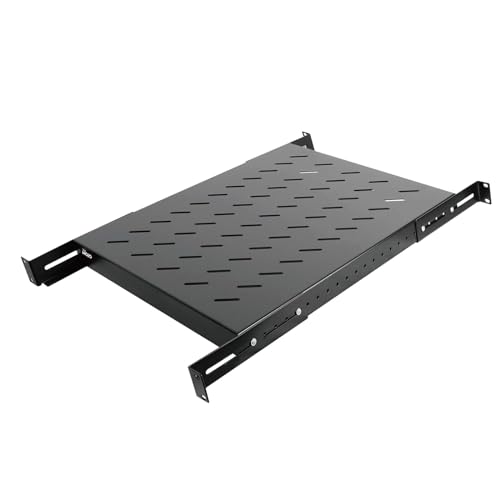 Tecmojo Universelles belüftetes Regal mit 4 Pfosten, 600 mm tief, verstellbar, schwarz, 1U, 109,8 kg, kaltgewalzter Stahl, für IT-Datennetzwerkschrank, Rackgehäuse von Tecmojo