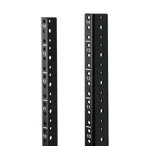 Tecmojo Vertikales Server-Rack-Schienen-Paar-Set, DIY-Rackschienen-Set, 12–24 Schrauben x48 im Lieferumfang enthalten, um Ausrüstung 2U-20U (14U) zu montieren von Tecmojo
