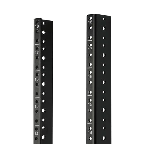 Tecmojo Vertikales Server-Rack-Schienen-Paar-Set, DIY-Rackschienen-Set, 12–24 Schrauben x48 im Lieferumfang enthalten, um Ausrüstung 2U-20U (18U) zu montieren von Tecmojo