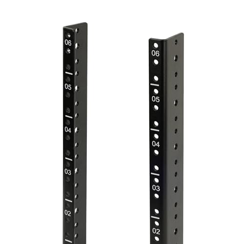 Tecmojo Vertikales Server-Rack-Schienen-Paar-Set, DIY-Rackschienen-Set, 12–24 Schrauben x48 im Lieferumfang enthalten, um Ausrüstung 2U-20U (6U) zu montieren von Tecmojo