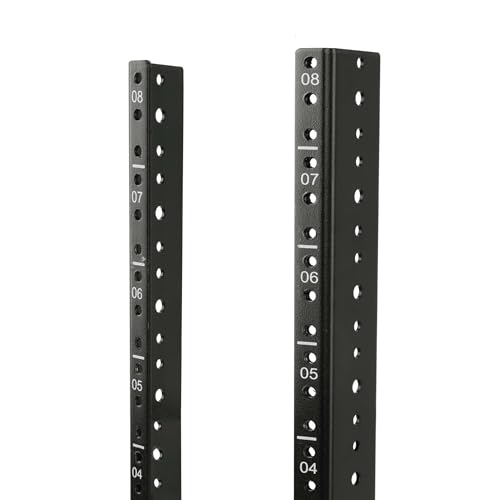 Tecmojo Vertikales Server-Rack-Schienen-Paar-Set, DIY-Rackschienen-Set, 12–24 Schrauben x48 im Lieferumfang enthalten, um Ausrüstung 2U-20U (8U) zu montieren von Tecmojo