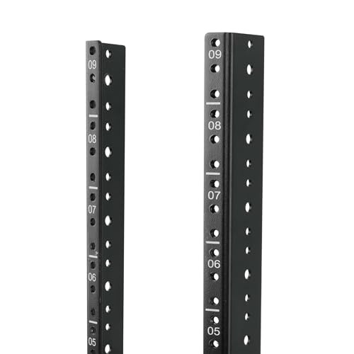 Tecmojo Vertikales Server-Rack-Schienen-Paar-Set, DIY-Rackschienen-Set, 12–24 Schrauben x48 im Lieferumfang enthalten, um Ausrüstung 2U-20U (9U) zu montieren von Tecmojo