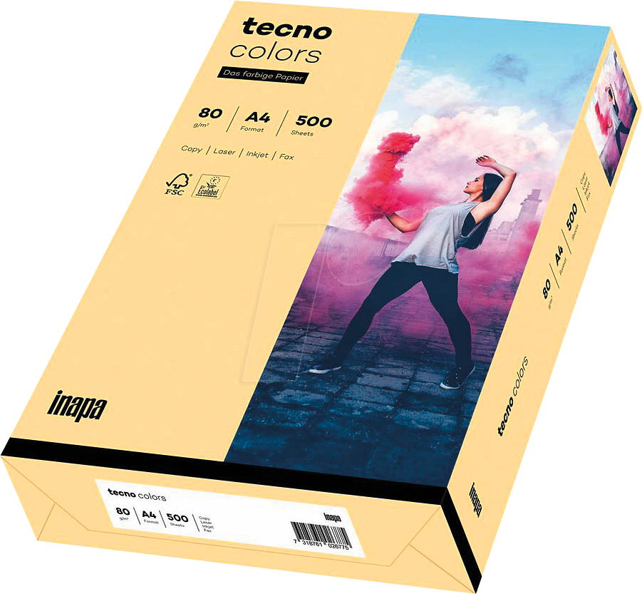 TECNO 88324400 - Papier chamois DIN A4 80 g/qm 500 Blatt von Tecno