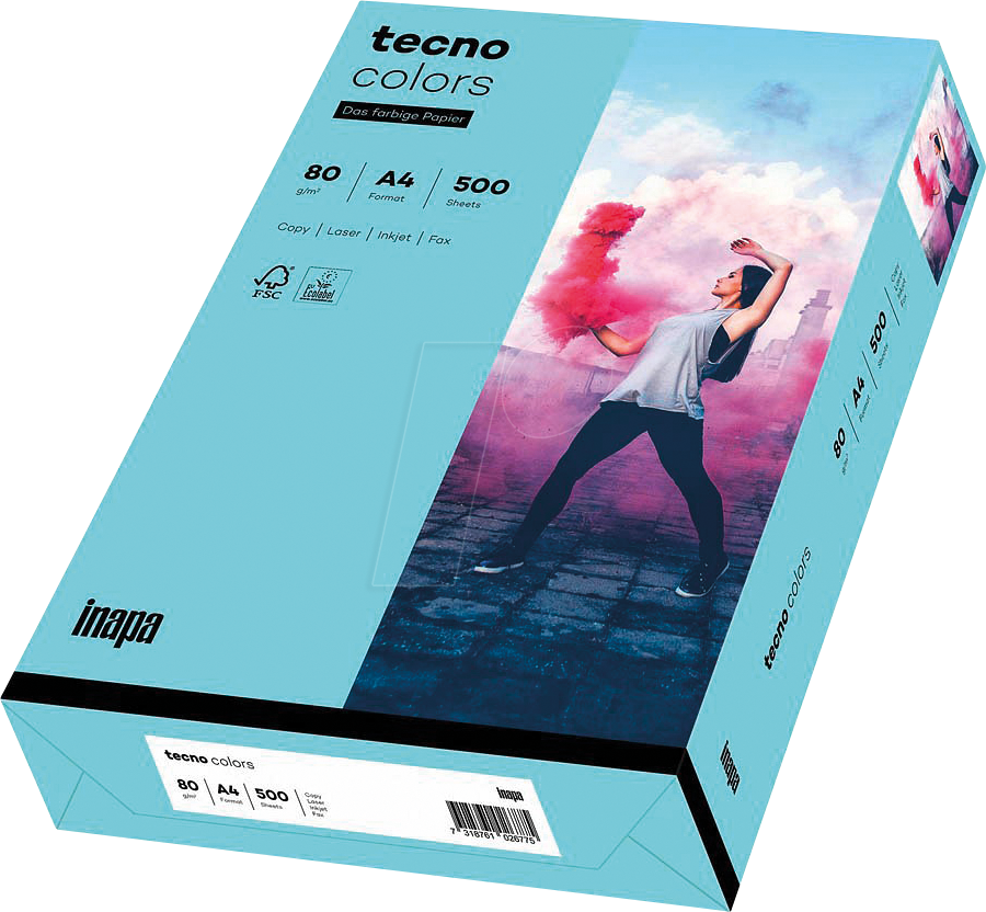TECNO 88324419 - Papier mittelblau DIN A4 80 g/qm 500 Blatt TECNO 88324419 - Papier mittelblau DIN A4 80 g/qm 500 Blatt von Tecno