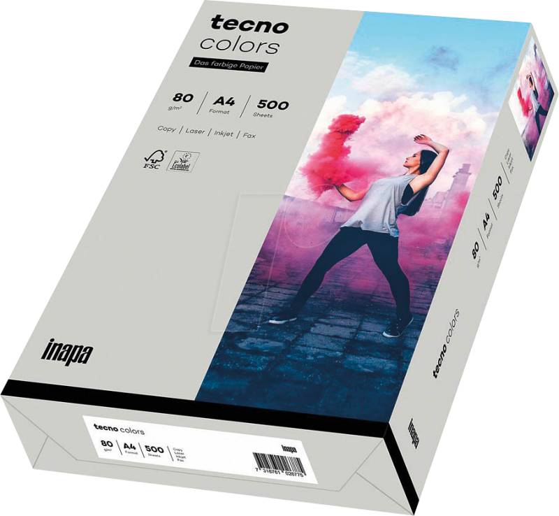 TECNO 88324423 - Papier grau DIN A4 80 g/qm 500 Blatt von Tecno