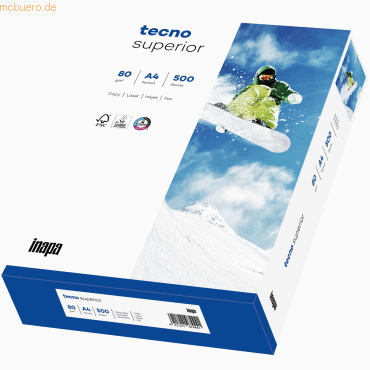 Tecno Multifunktionspapier Superior A4 80 g/qm weiß VE=500 Blatt von Tecno