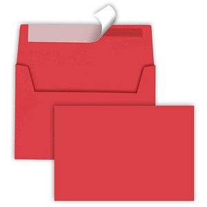 tecno Briefumschläge colors DIN C6 ohne Fenster intensivrot haftklebend 25 St. von Tecno