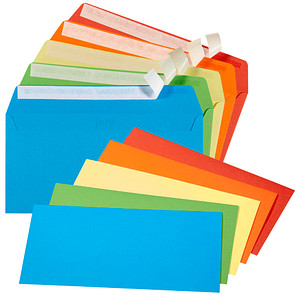 tecno Briefumschläge colors DIN lang+ ohne Fenster farbsortiert haftklebend 25 St. von Tecno